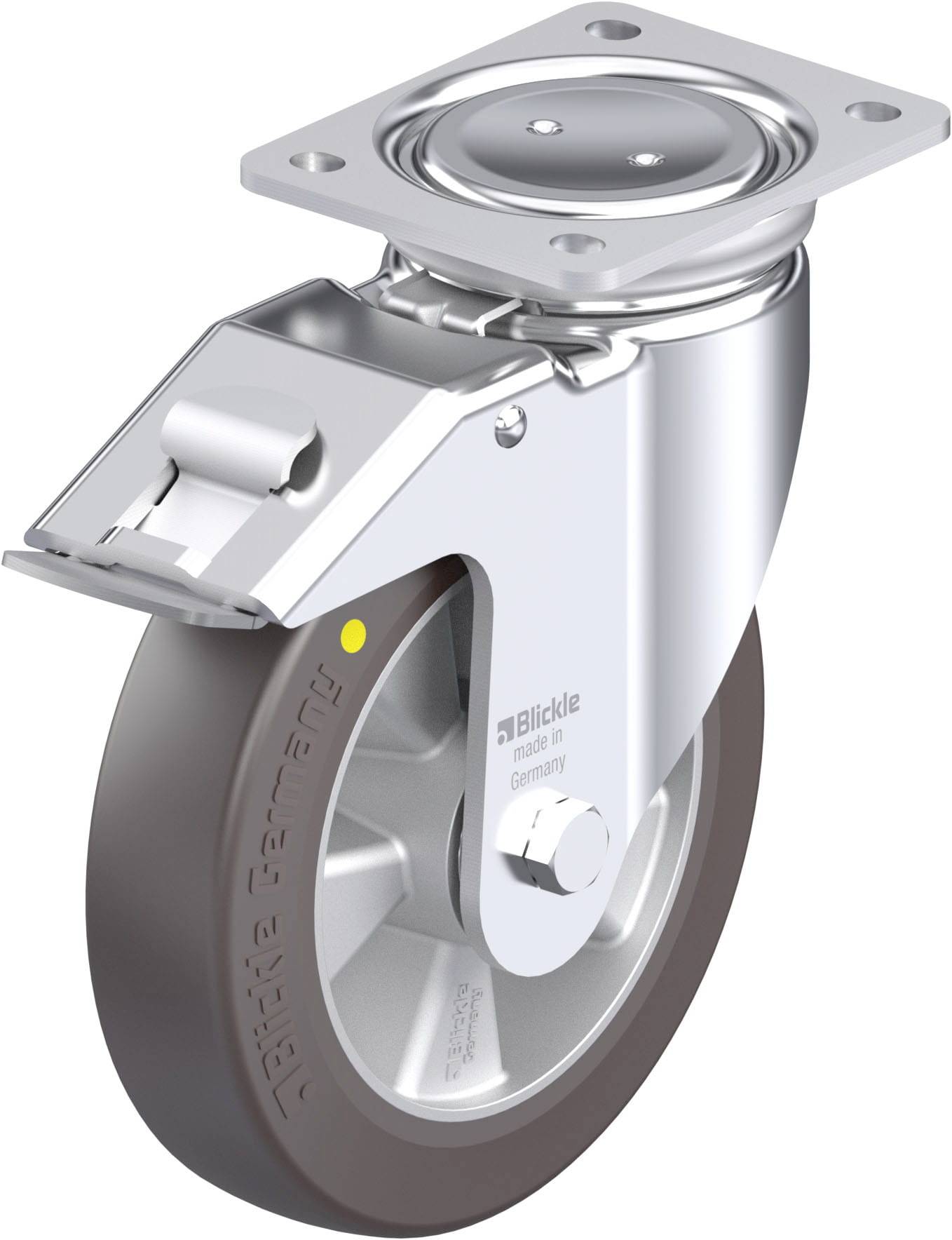 Blickle 902465 LUH-ALST 200K-FI-AS Acéllemez forgógörgő KerékØ: 200 mm Teherbírás (max.): 750 kg 1 db