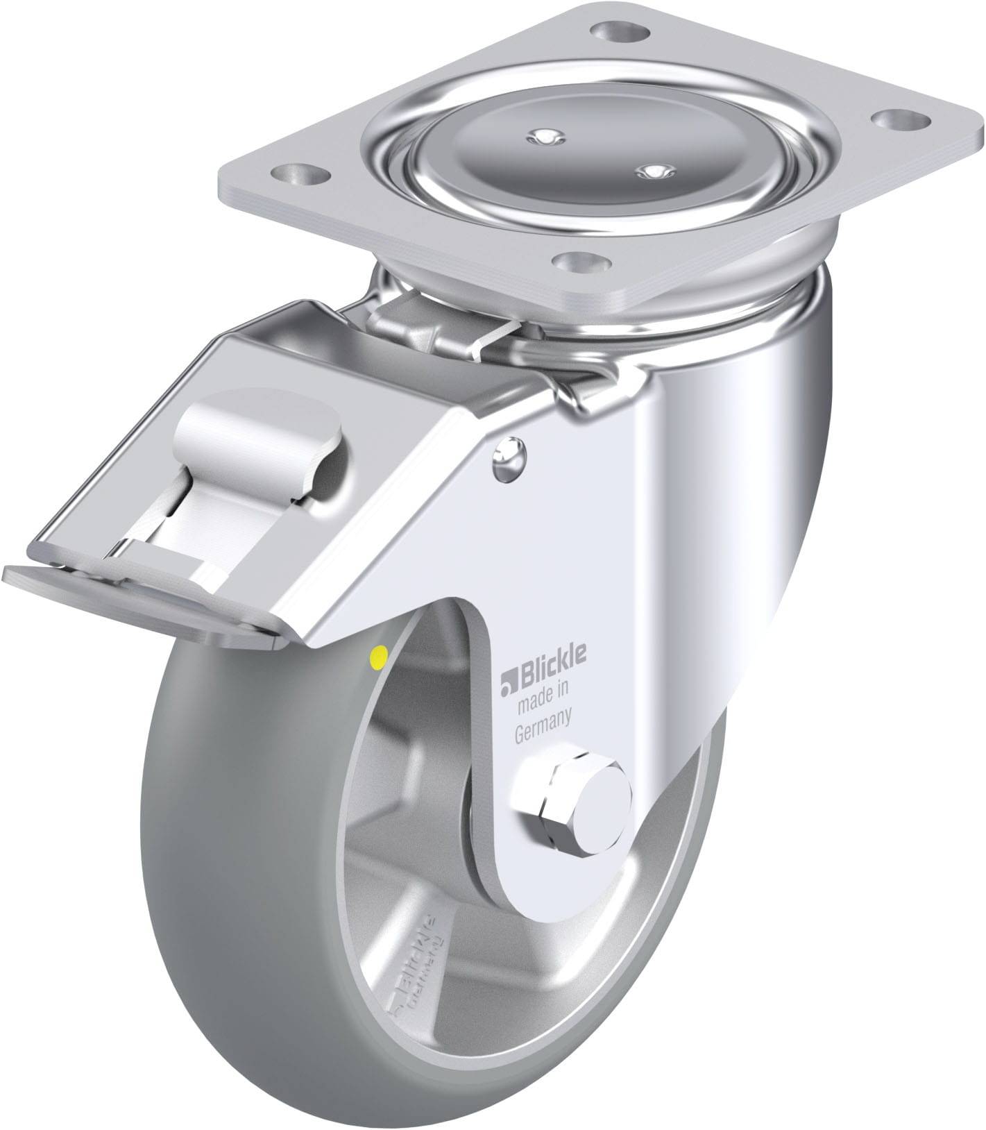 Blickle 936629 LUH-ALTH 160K-FI-AS-CO Acéllemez forgógörgő KerékØ: 160 mm Teherbírás (max.): 750 kg 1 db