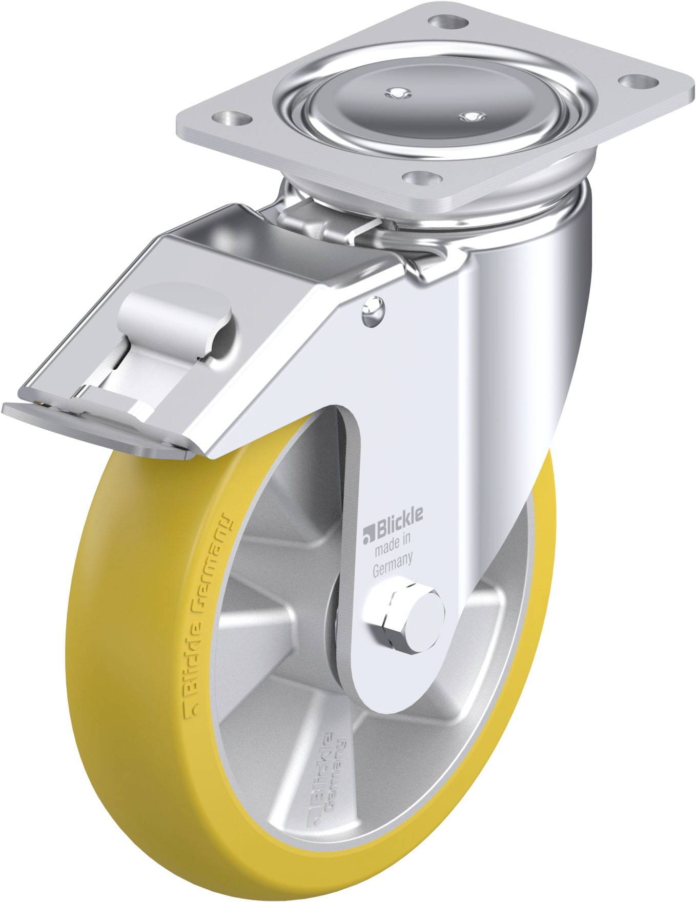 Blickle 905574 LUH-ALTH 200K-FI-CO Acéllemez forgógörgő KerékØ: 200 mm Teherbírás (max.): 800 kg 1 db