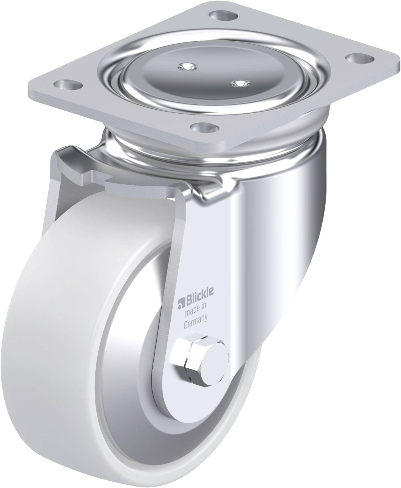 Blickle 852758 LUH-PO 127K-FA Acéllemez forgógörgő KerékØ: 125 mm Teherbírás (max.): 400 kg 1 db