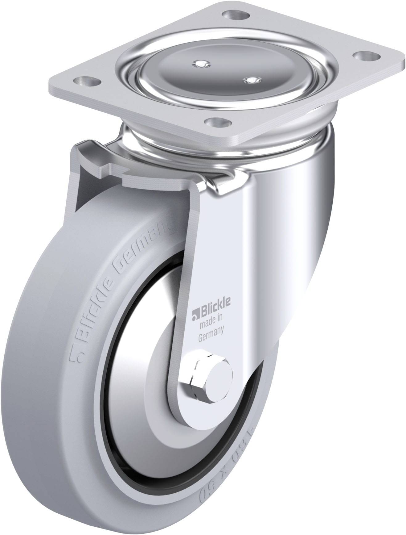 Blickle 851585 LUH-POEV 160KAD-SG-FA Acéllemez forgógörgő KerékØ: 160 mm Teherbírás (max.): 400 kg 1 db