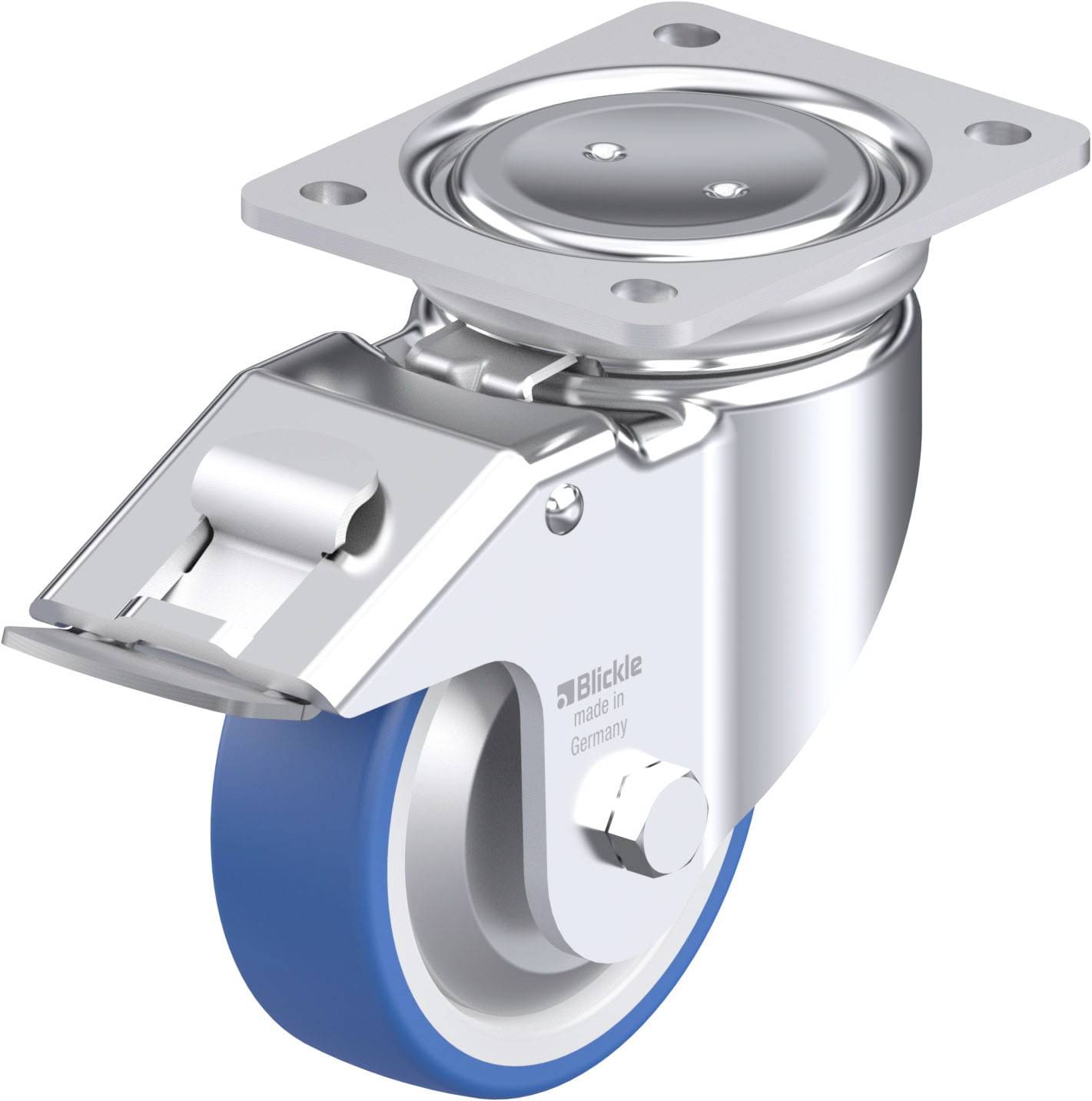 Blickle 938081 LUH-POTHS 125K-FI-FA Acéllemez forgógörgő KerékØ: 125 mm Teherbírás (max.): 275 kg 1 db
