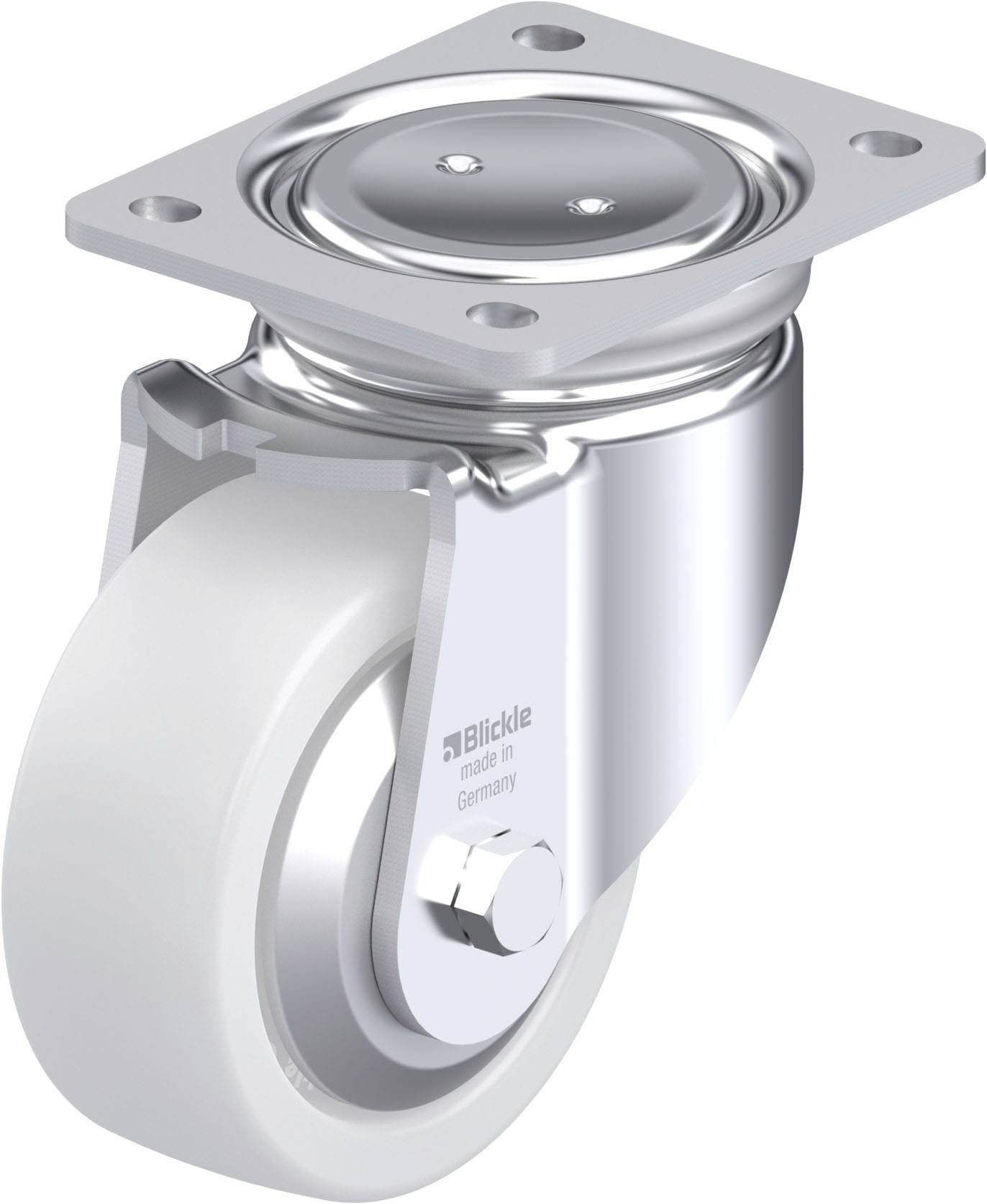 Blickle 852873 LUH-SPO 127K-FA Acéllemez forgógörgő KerékØ: 125 mm Teherbírás (max.): 750 kg 1 db