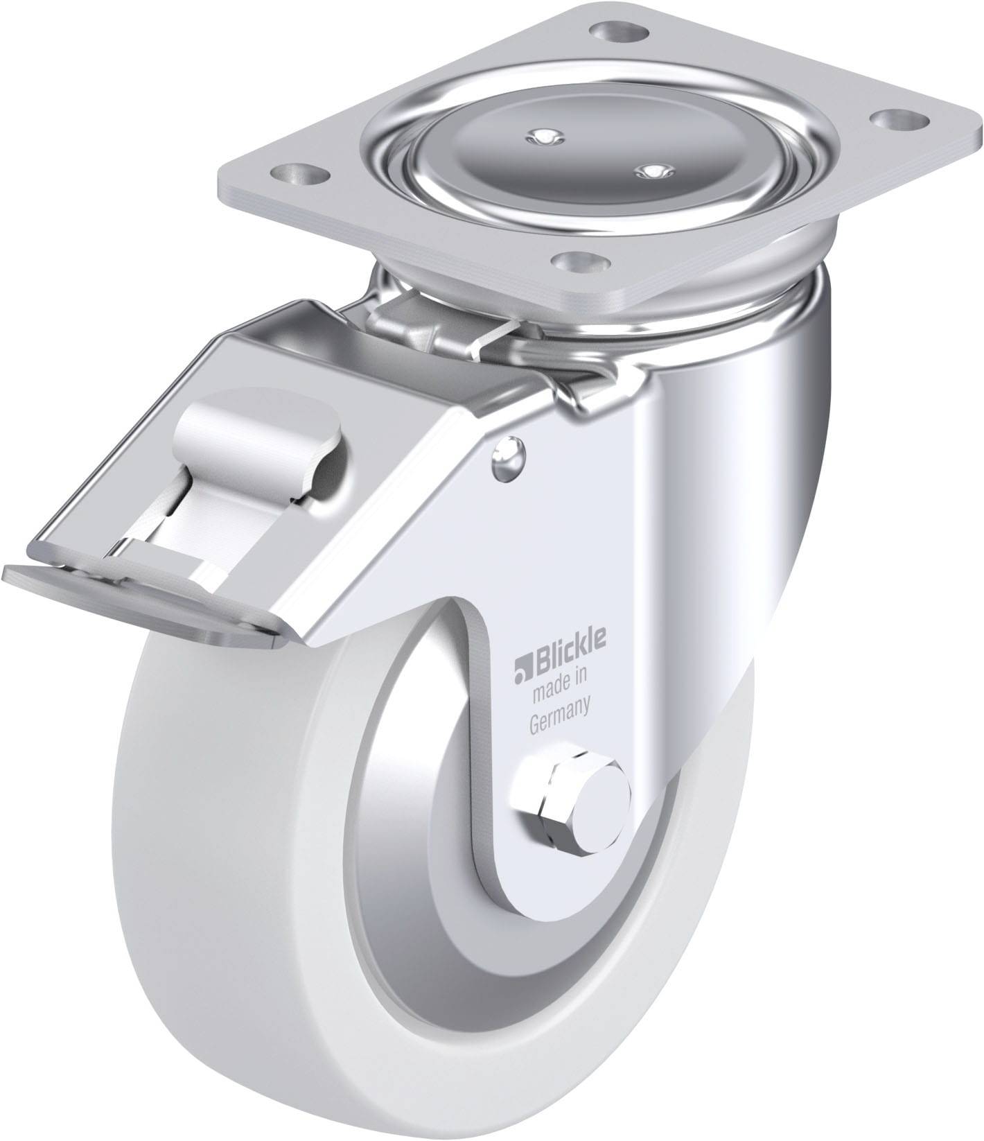 Blickle 852880 LUH-SPO 160K-FI-FA Acéllemez forgógörgő KerékØ: 160 mm Teherbírás (max.): 850 kg 1 db