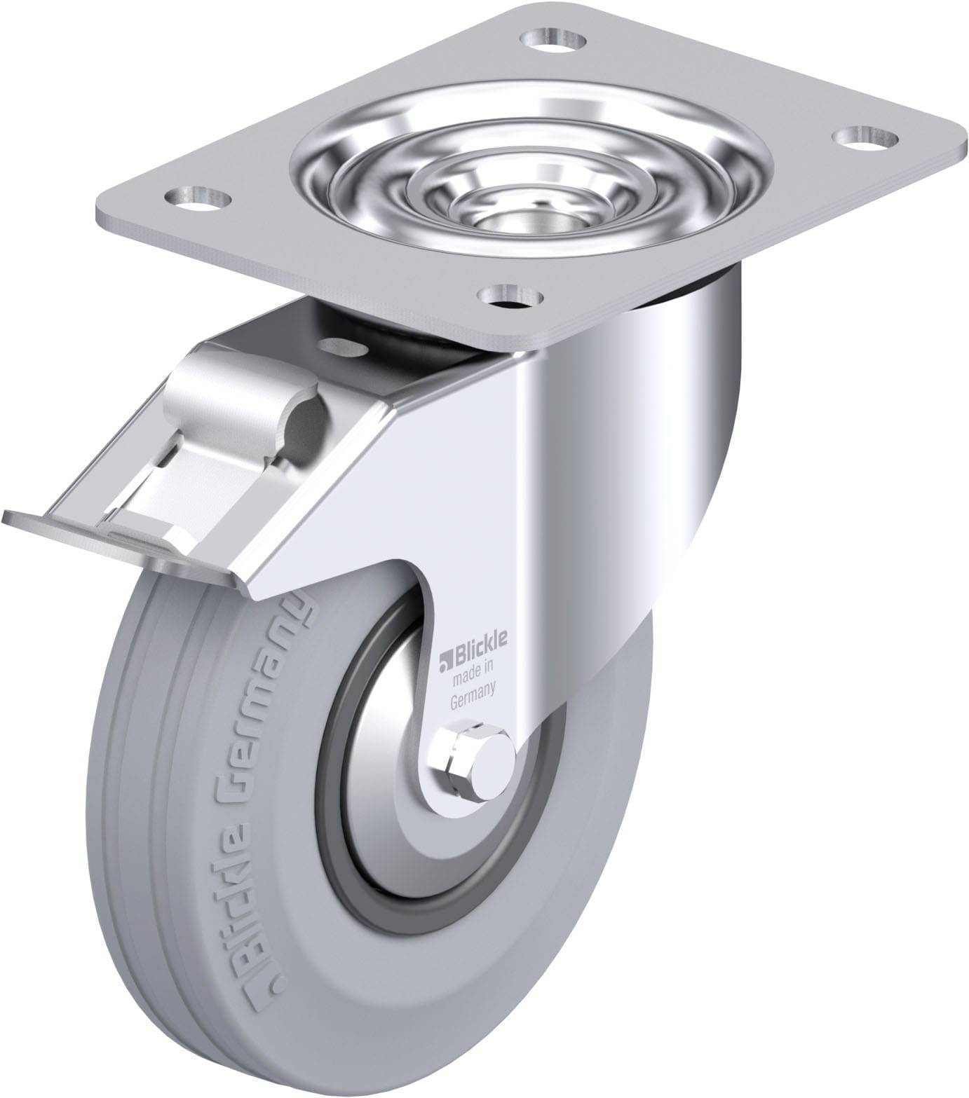 Blickle 749522 L-VPP 140G-FI-SG-FA Acéllemez forgógörgő KerékØ: 140 mm Teherbírás (max.): 115 kg 1 db