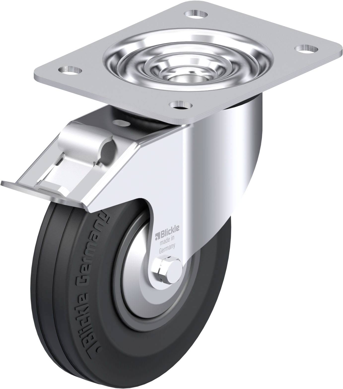 Blickle 749527 L-VPP 140R-FI-FA Acéllemez forgógörgő KerékØ: 140 mm Teherbírás (max.): 115 kg 1 db