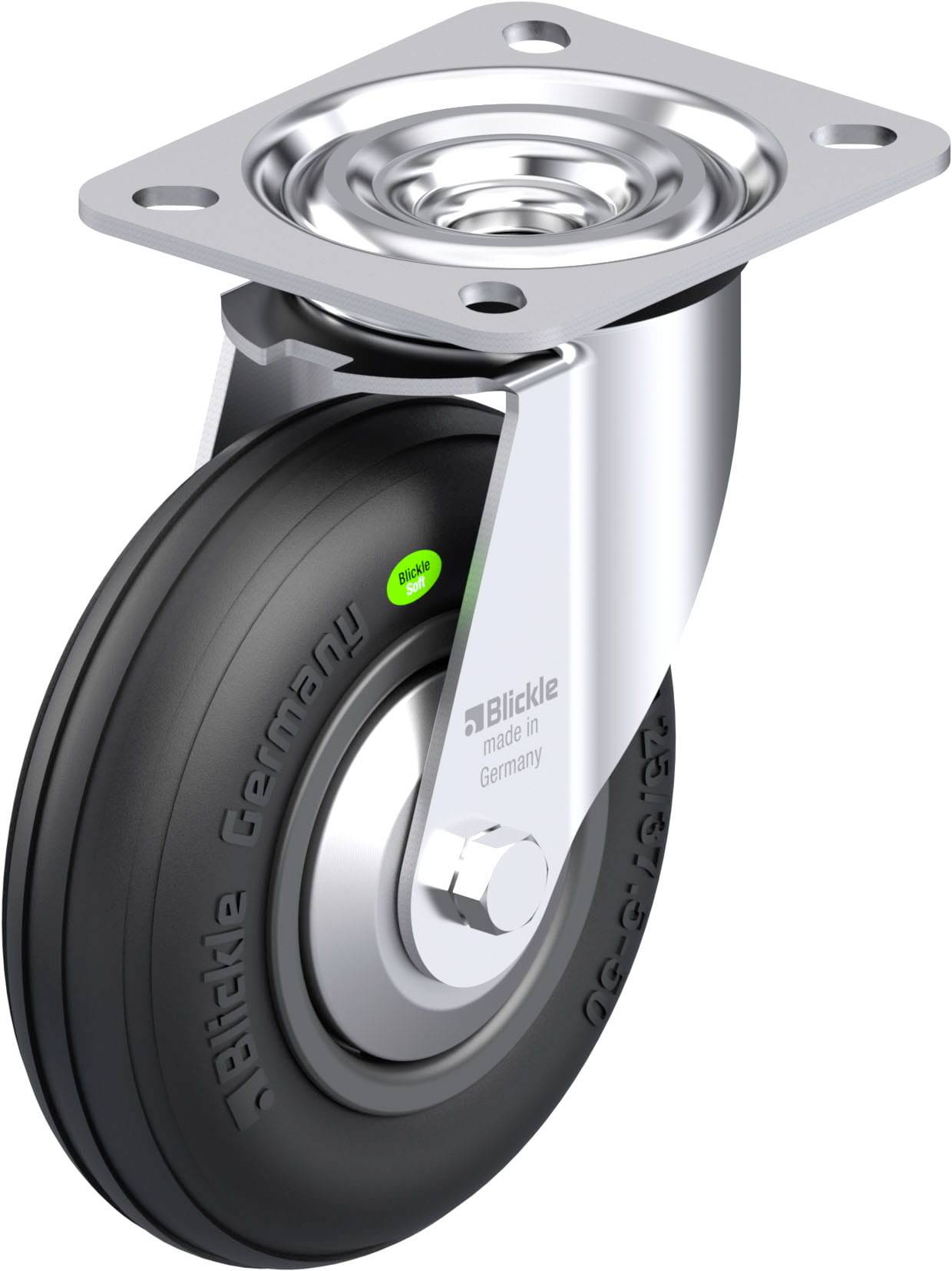 Blickle 849937 L-VWPP 125R-FA Acéllemez forgógörgő KerékØ: 125 mm Teherbírás (max.): 50 kg 1 db