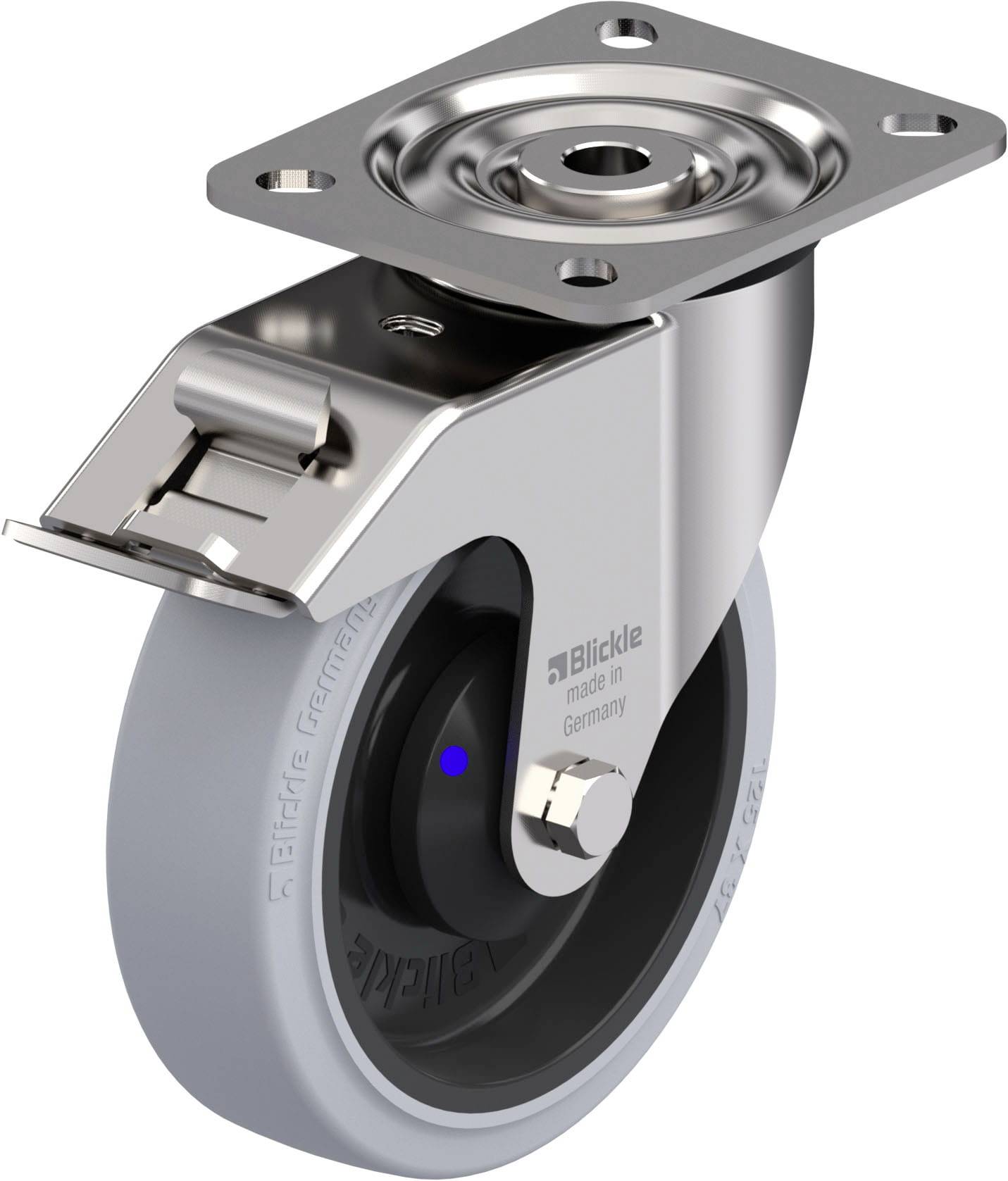 Blickle 945829 LX-POEV 125XKA-FI-SG Rozsdamentes acél forgógörgő KerékØ: 125 mm Teherbírás (max.): 250 kg 1 db