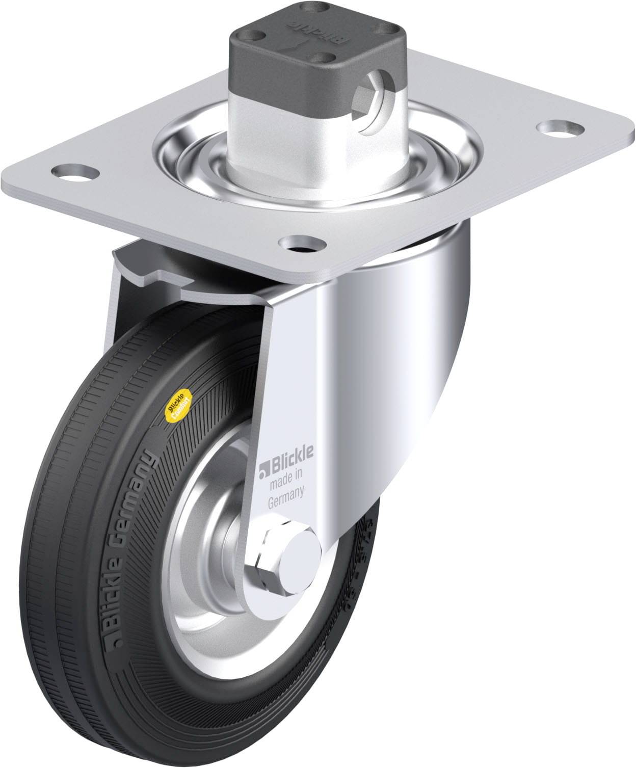 Blickle 850028 LK-RD 125R-3-CS11 Acéllemez forgógörgő KerékØ: 125 mm Teherbírás (max.): 120 kg 1 db