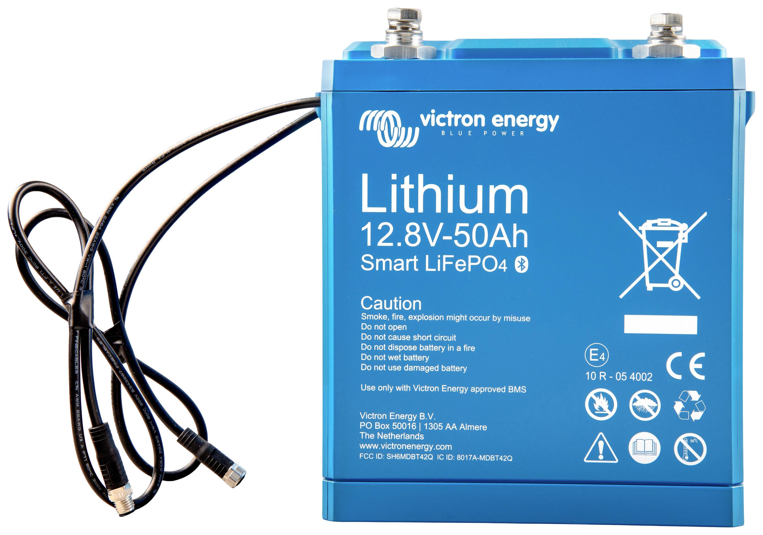 Victron Energy Victron LiFePO4 Batterie 640Wh 12,8V/50Ah Smart BAT512050610 Szolár akku 12 V 50 Ah LiFePO 4 (Sz x Ma x Mé) 188 x 199 x 147 mm M8 csavaros