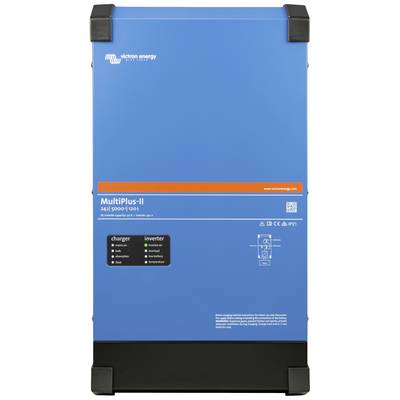 A Victron Energy Blauer MultiPlus-II 24/5000/120-1 inverter/töltőkészülék. A készüléktípus és a műszaki információk láthatóak.
