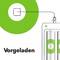 Egy zöld töltési szimbólum kapcsolódik egy feltöltött akkumulátorhoz egy eszközben. Szöveg: 'Előtöltve'.