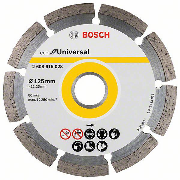 Bosch Accessories  2608615028  2608615028  Gyémánt bevonatú vágótárcsa  125 mm  1 db  Beton, Tégla, Mészkő, Tetőcserép