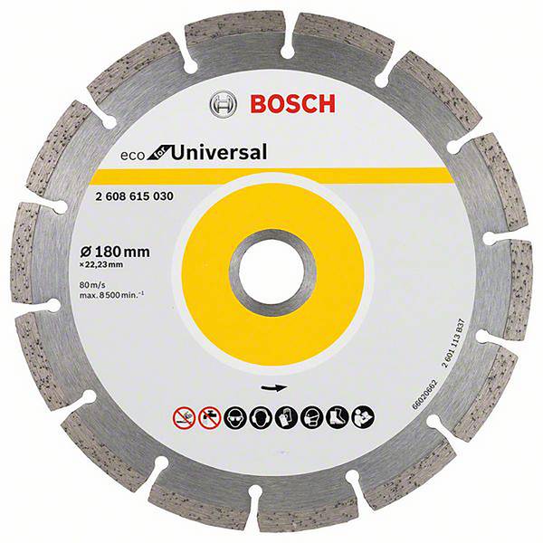 Bosch Accessories  2608615030  2608615030  Gyémánt bevonatú vágótárcsa  180 mm  1 db  Beton, Tégla, Mészkő, Tetőcserép