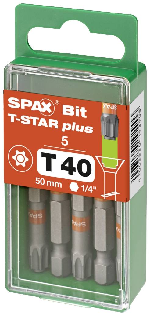 SPAX 5000009193409 Kerek hatlap bit T 40 5 db