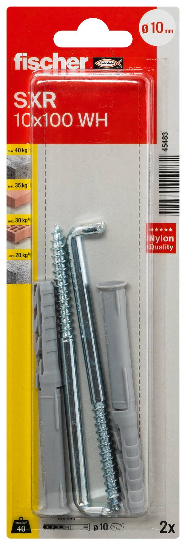 Fischer 045483 SXR 10 x 100 WH K NV Hosszúszárú tipli 100 mm 1 készlet