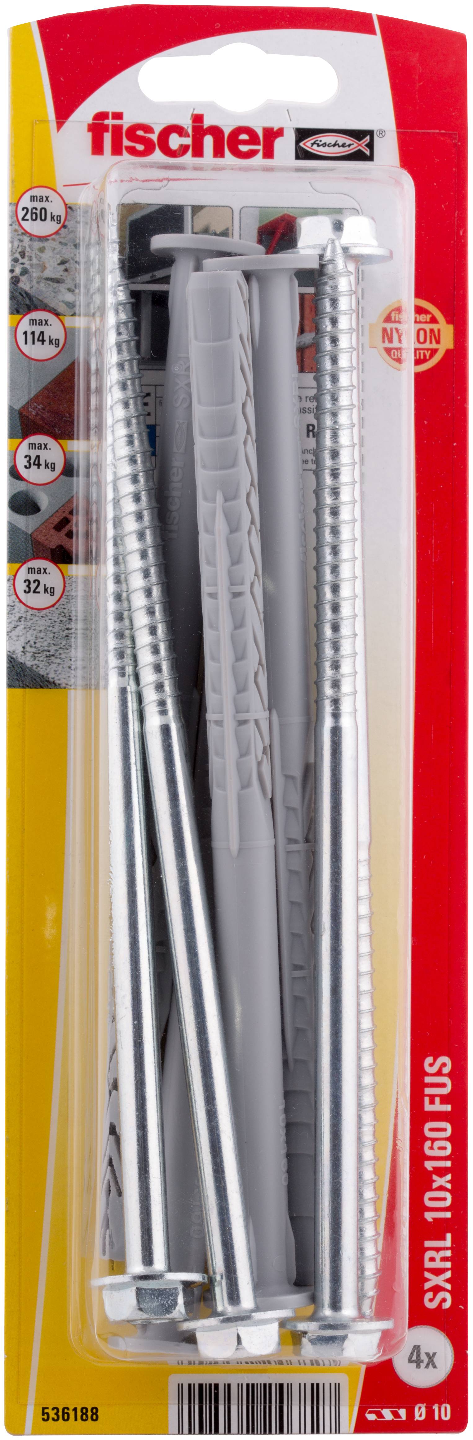 Fischer 536188 SXRL 10 x 160 FUS K NV Hosszúszárú tipli 160 mm 1 készlet