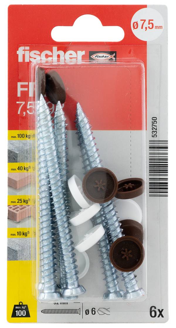 Fischer 532750 FFS 7,5 x 92 K NV Ablakkeret tipli 92 mm 1 készlet