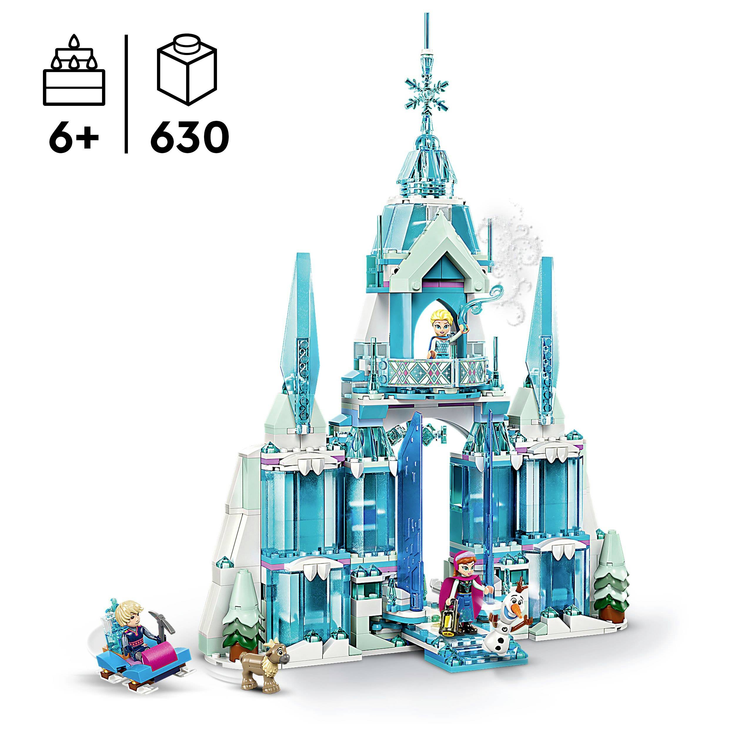 Lego épületkészlet 'Jégpalota' figurákkal és kutyával. 6 éves kortól ajánlott, 630 darabos készlet. Figurák játékos akcióban.