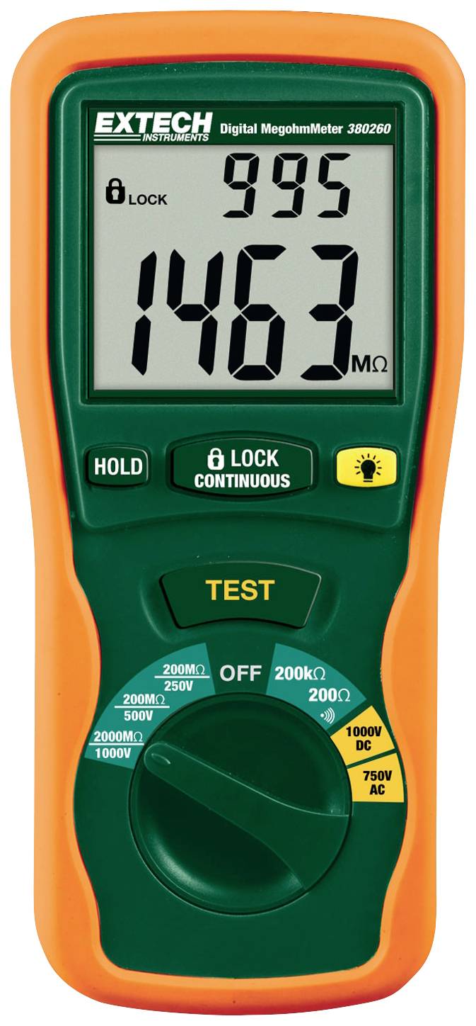 Extech Extech 380260 Szigetelésmérő műszer 250 V, 500 V, 1000 V 2000 MΩ