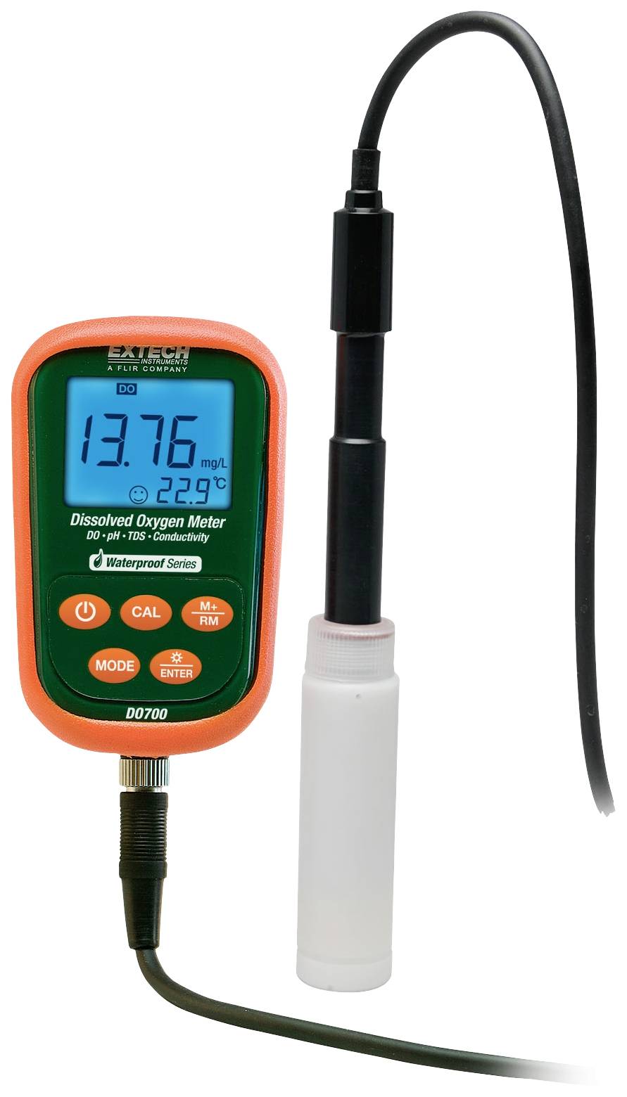 Extech DO700 Oxigénmérő Kalibráció (ISO) Oxigén, Vezetőképesség, TDS, pH érték