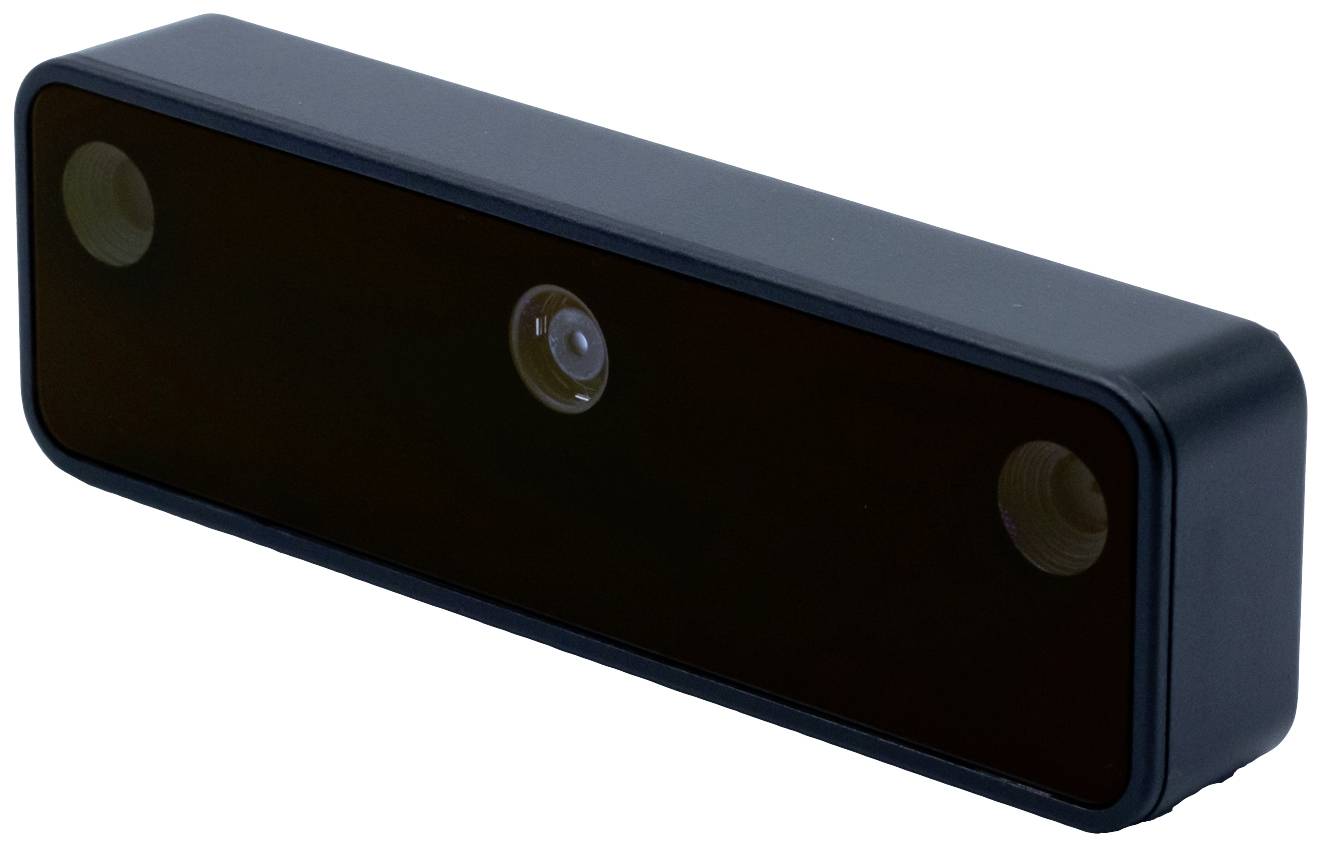 Fekete téglalap alakú érzékelő három látható lencsével az elején, amely mélységi és mozgásészlelésre alkalmas.