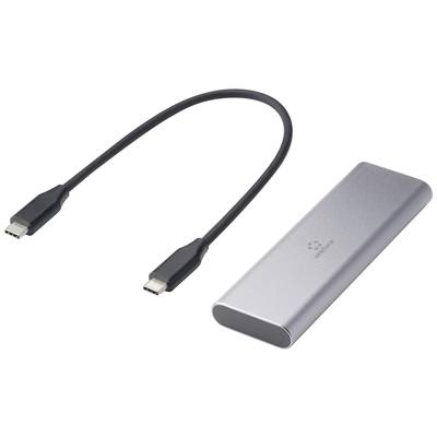 Renkforce RF-ENC-600 M.2 SSD ház USB-C® (USB 3.2 Gen 2) 10 GBit/s M.2 PCIe NVMe, M.2 SATA 2230, 2242, 2260, 2280 RF-6180