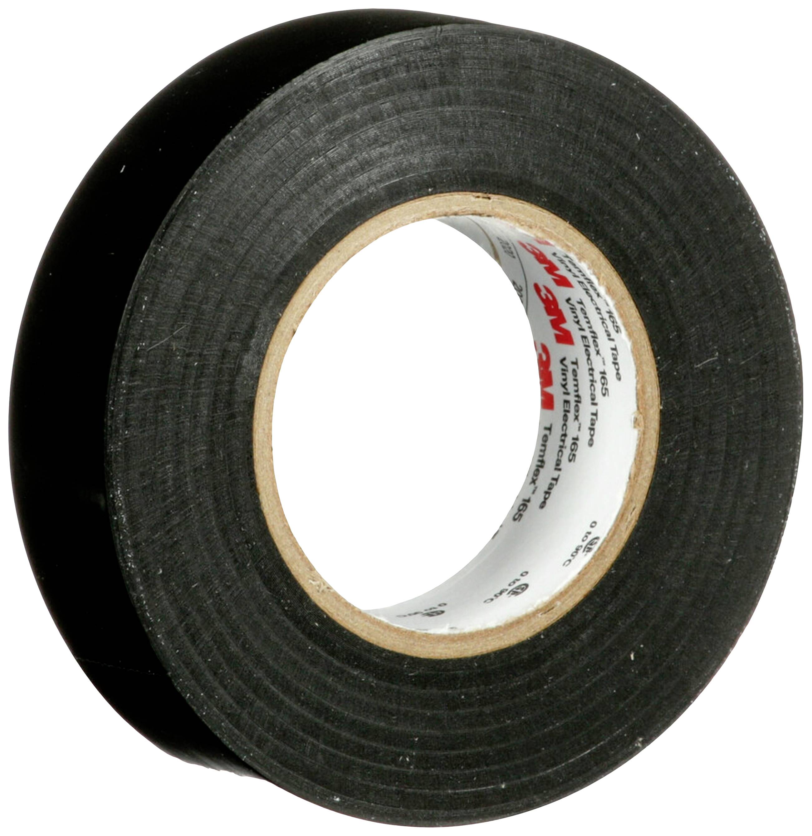 Egy fekete szigetelőszalag közeli felvétele, amelyet elektromos szigetelésre és kábelek összekötésére használnak.