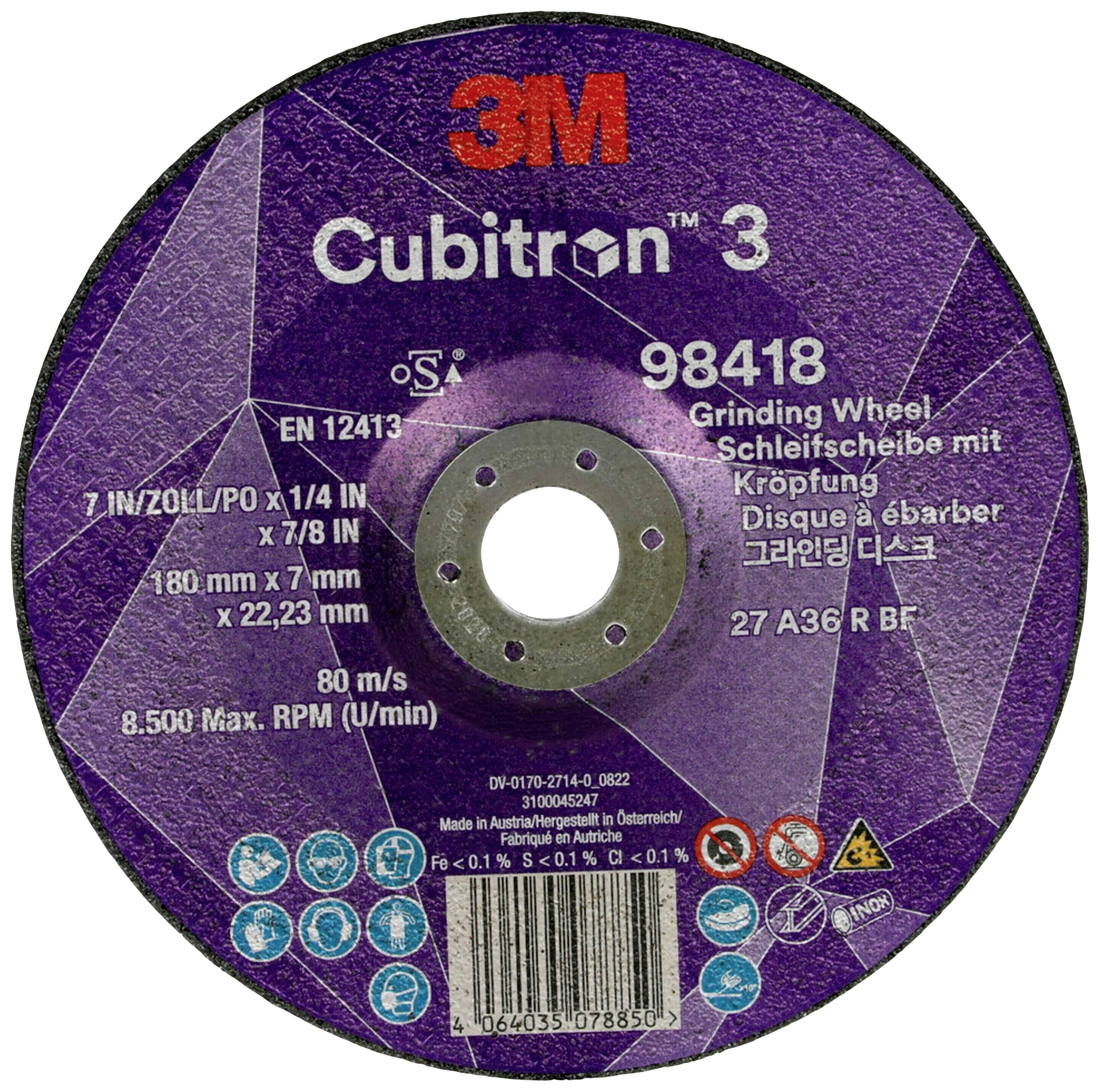 Cubitron 98418 Csiszolókorong Ø 180 mm Furat átmérő 22.23 mm 10 db