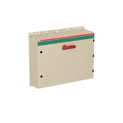 Piros karral és ABB-logóval ellátott elektromos ház. Ipari alkalmazásokra alkalmas.