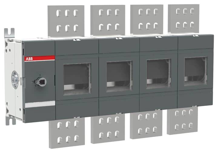 Egy elektromos kapcsolókészülék több szakasszal és betekintő ablakokkal, elektromos energia irányítására és elosztására.