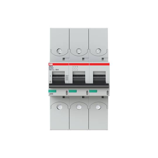 Egy ABB márkájú, S4N 125A típusú hárompólusú megszakító, amely alkalmas elektromos áramkörök leválasztására és védelmére.