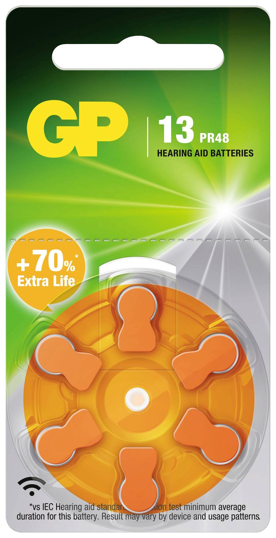 GP Hallókészülék elem ZA 13 1.4 V 6 db Cink-levegő PR48