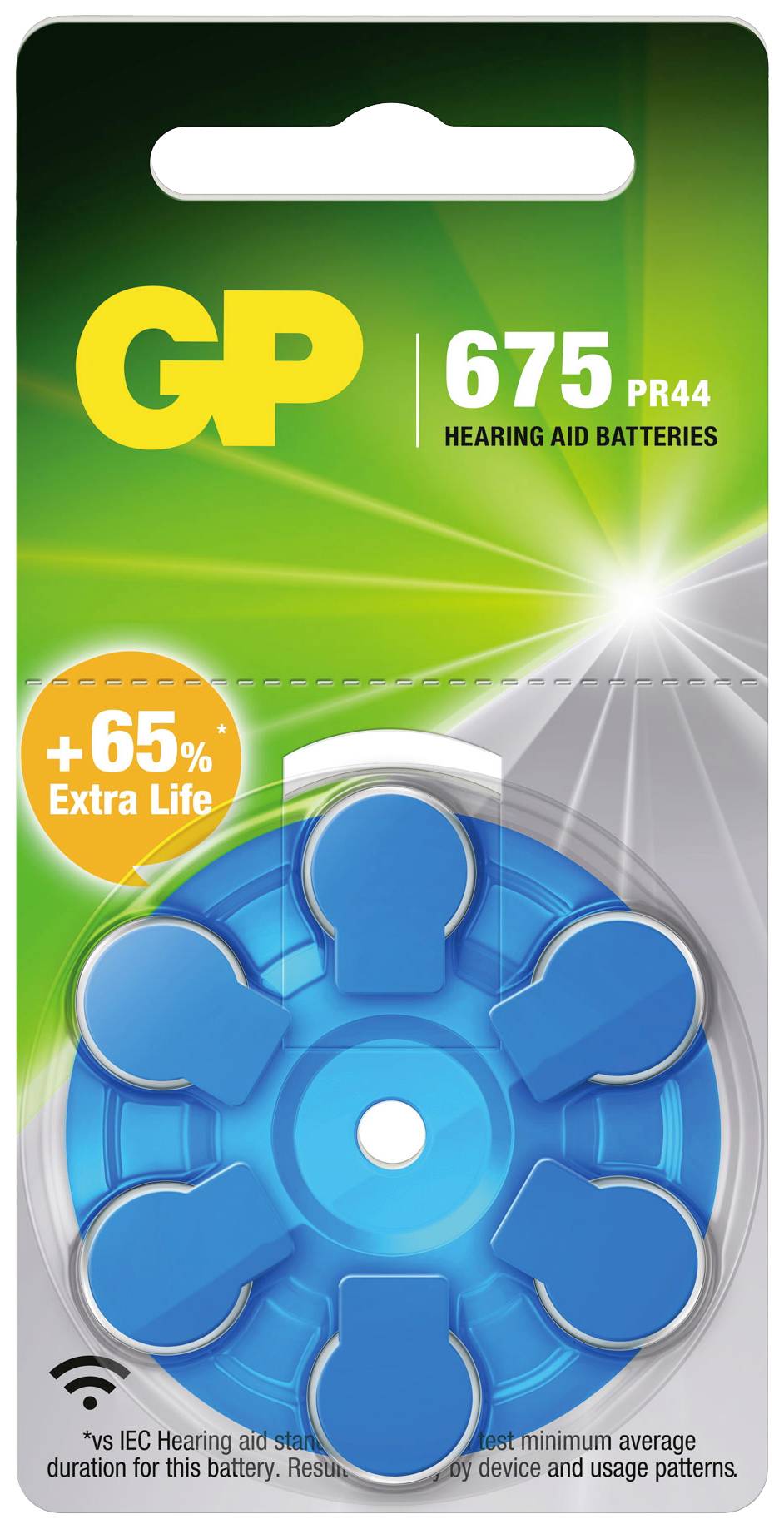GP Hallókészülék elem ZA 675 1.4 V 6 db Cink-levegő PR44