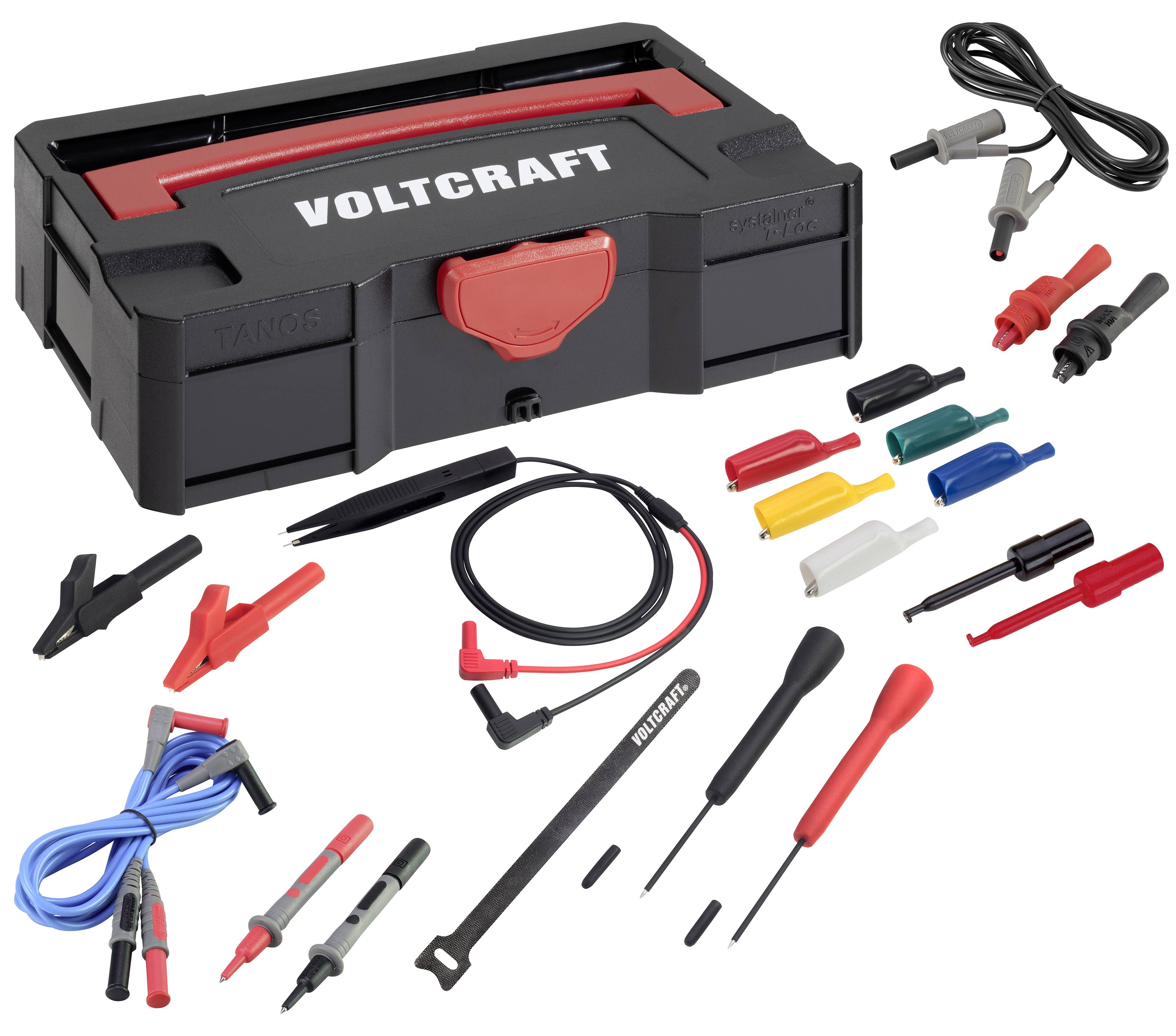 VOLTCRAFT Labor Mérővezeték készletMérőtűk, krokodilok, csipeszek, csipeszek, rendszertok