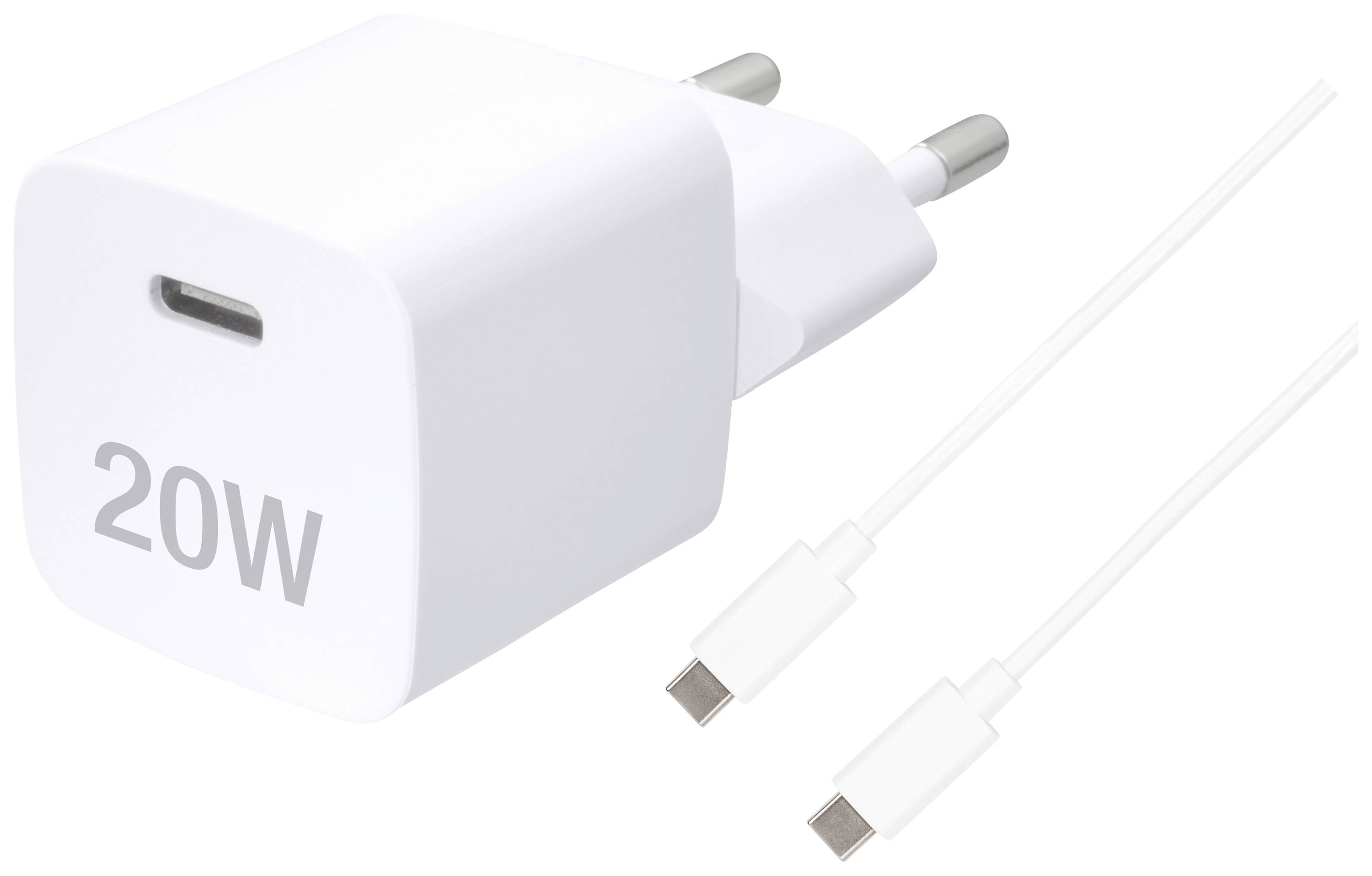 Vivanco TCVVUSBCPD20W USB-s töltőkészülék 20 W 1x USB-C® Fehér Beltér