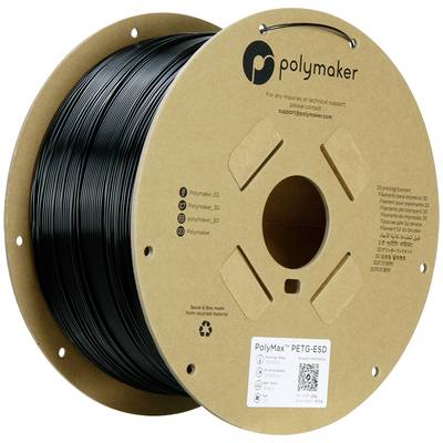 Polymaker PB03004 3D nyomtatószál PETG ESD ESD biztos 1.75 mm 2000 g Fekete PolyMax™ 1 db