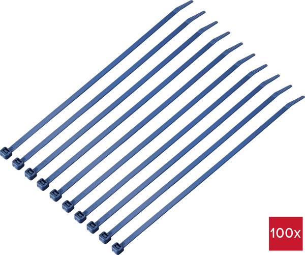 <br> TRU COMPONENTS<br> TC-12533352<br> <br> Kábelkötöző<br> 250 mm<br> 4.8 mm<br> Kék<br> Fém detektálható<br> 100 db<br>