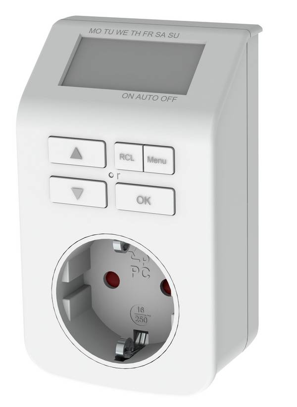 Bachmann 852108 Dugalj időkapcsoló óra Digitális  Heti program  3680 W IP20 Nyári- / téli időszámítás átállás (automatikus)