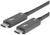 Két USB-C kábel Thunderbolt-szimbólummal.