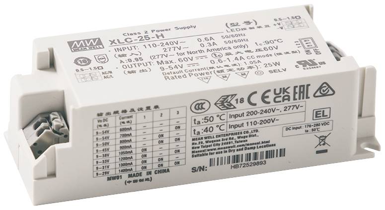 MEAN WELL XLC-25-H-DA2 LED meghajtó 25.0 W 0.3 - 1.1 A 9 - 54 V 1 db