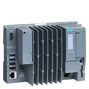 Egy szürke Siemens SIMATIC ipari vezérlőegység több csatlakozóval és hűtőbordával, ipari automatizálásra alkalmas.