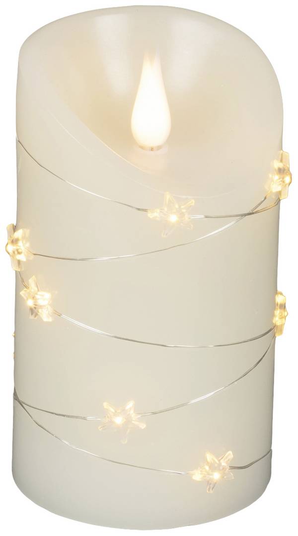 Konstsmide 1836-180 LED-es valódi viasz gyergya   Krém-fehér Borostyán (Ø x Ma) 75 mm x 135 mm 3D-hatású
