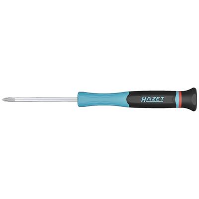 Egy kék csavarhúzó fekete nyéllel, amelyen kék betűkkel a 'HAZET' felirat szerepel.