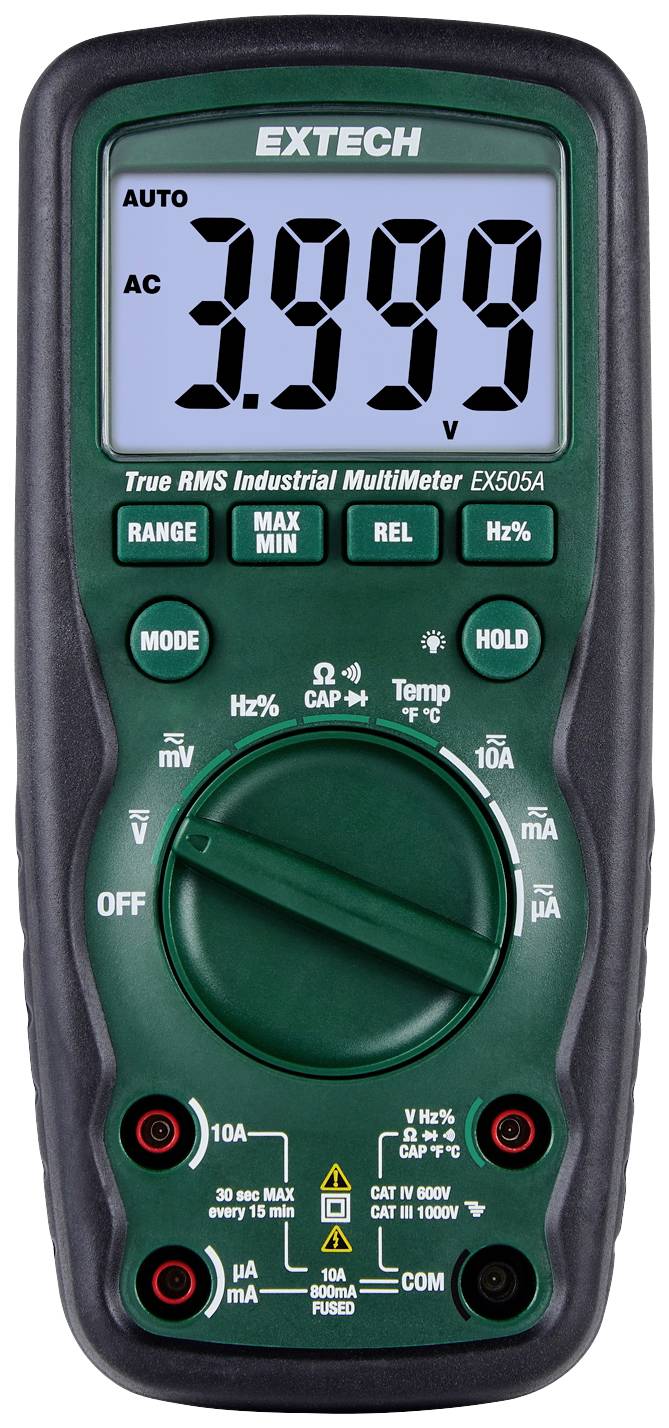 Extech Extech EX505A-K-ISO Kézi multiméter Kalibráció (ISO) digitális CAT IV 600 V Kijelző (digitek): 6000
