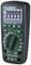 Egy zöld, hordozható digitális multiméter '399,99 V' értéket mutat. Több mérési funkcióval és beállító kapcsolóval rendelkezik.
