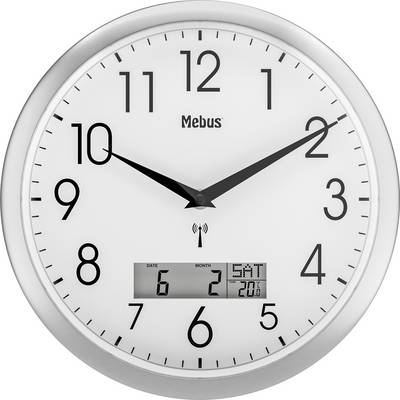 Mebus 19422 Rádiójel vezérlésű Falióra 30 cm x 3 cm Ezüst