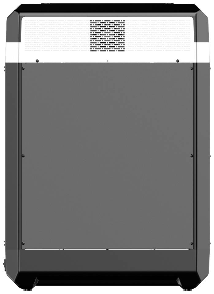 Egy szürke, téglalap alakú eszköz, amelynek tetején szellőzőrács van. Olyan, mint egy hűtőszekrény vagy egy technikai berendezés.