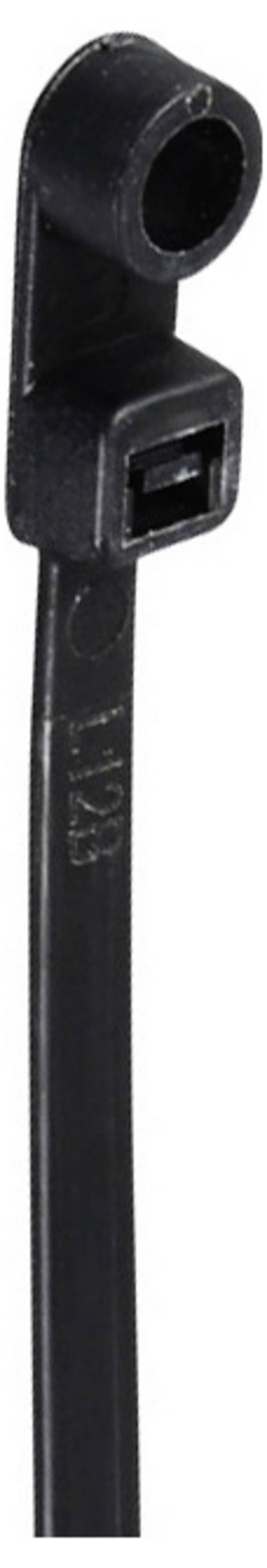TRU COMPONENTS TC-12814172 Kábelkötöző 370 mm 4.8 mm Fekete Csavaros foglalattal, UV időjárásálló 100 db