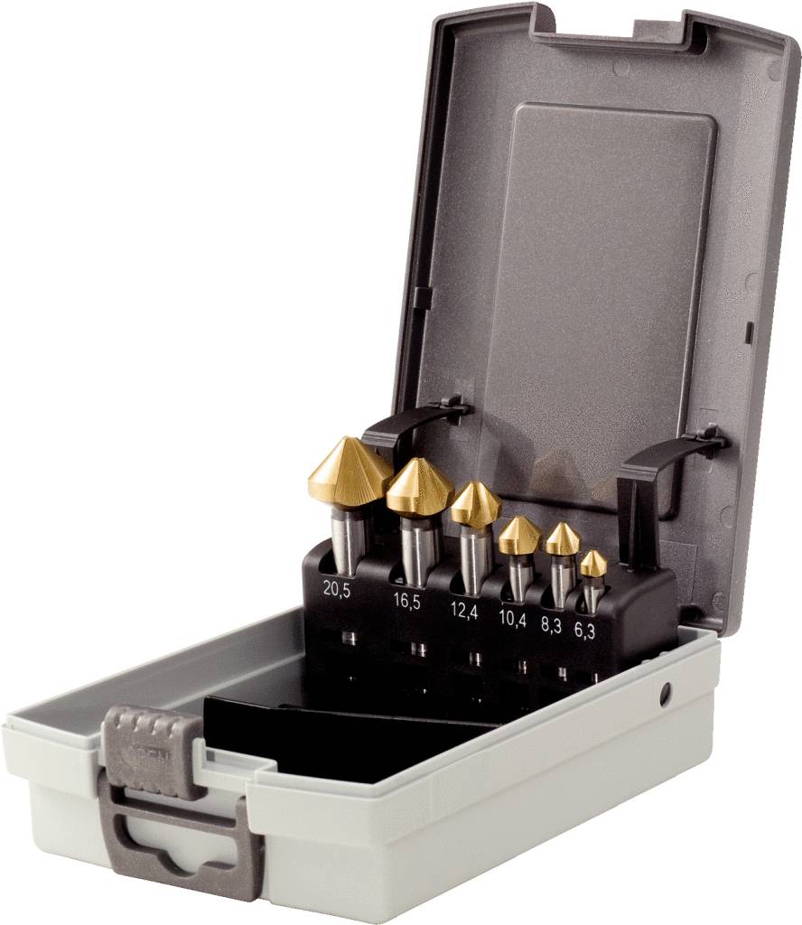 KS Tools 336.0466 336.0466 Kúpos és sorjázó süllyesztő 6.3 mm, 8.3 mm, 10.4 mm, 12.4 mm, 16.5 mm, 20.5 mm HSS TIN Hengeres befogószár 1 db